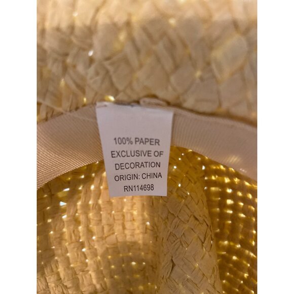 Mens Straw Fedora Hat Braided Faux Leather Band Natural Woven Beach Western - Picture 9 of 10